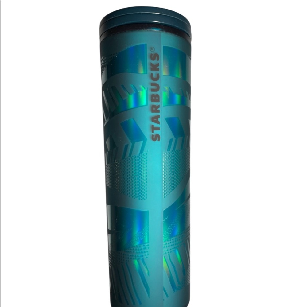 Starbucks Ribbon Swirl dark green travel mug